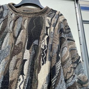 Vintage Protege Collection crewneck sweater with unique 3D knitted pattern 3XLT